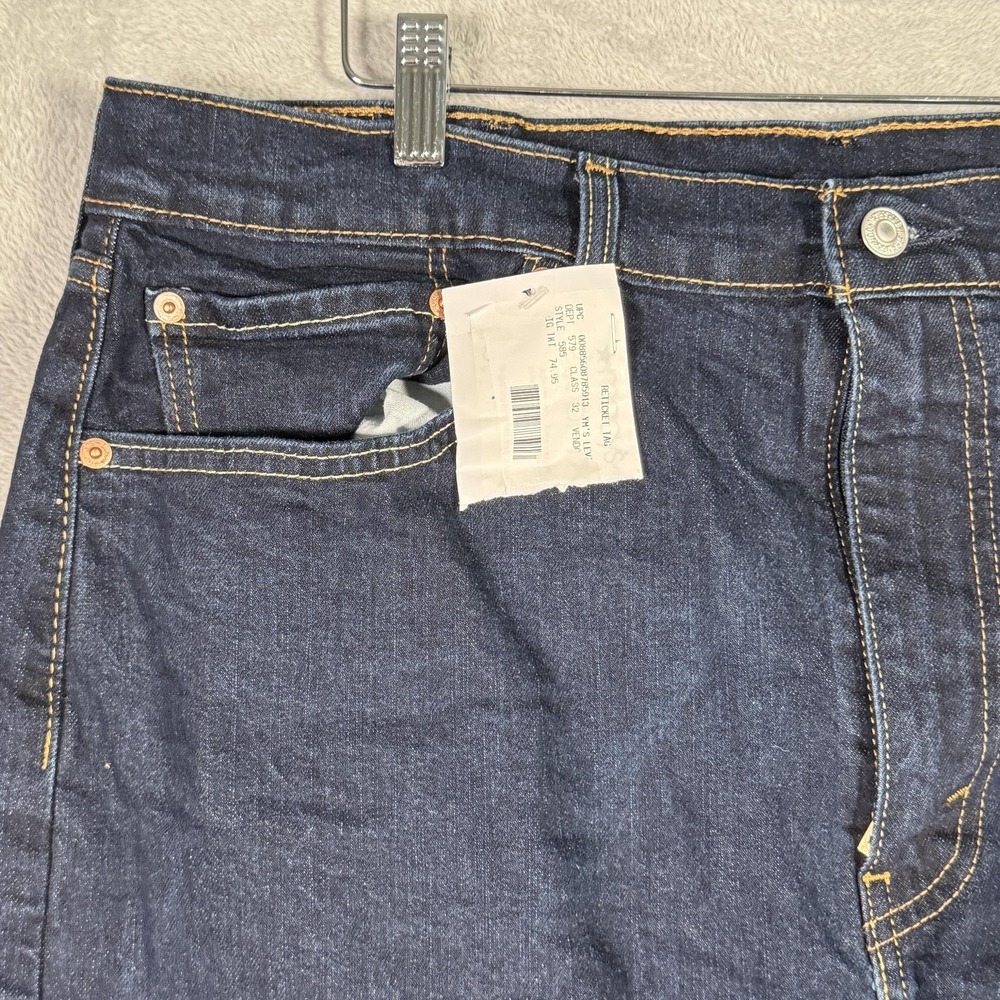 Levis 505 Jeans Mens 38x30 Blue Straight Leg Stretch Denim Dark Wash Casual - Picture 2 of 14